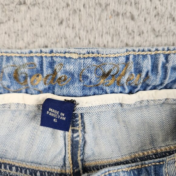 Womens Size 6 Bootcut Studded Flap Pockets Classic Y2K Avril Code Bleu Denim - Picture 9 of 9